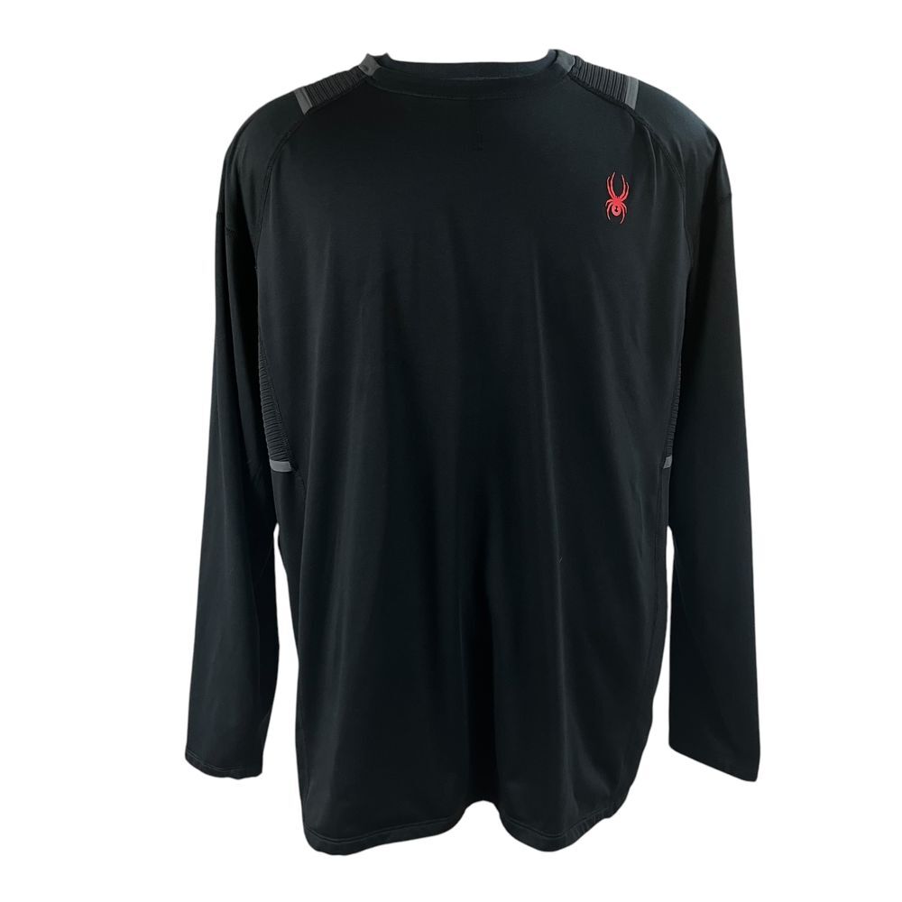 Spyder Active Black Pro Web Long Sleeve Crew Neck Shirt‎ Mens Size XXL